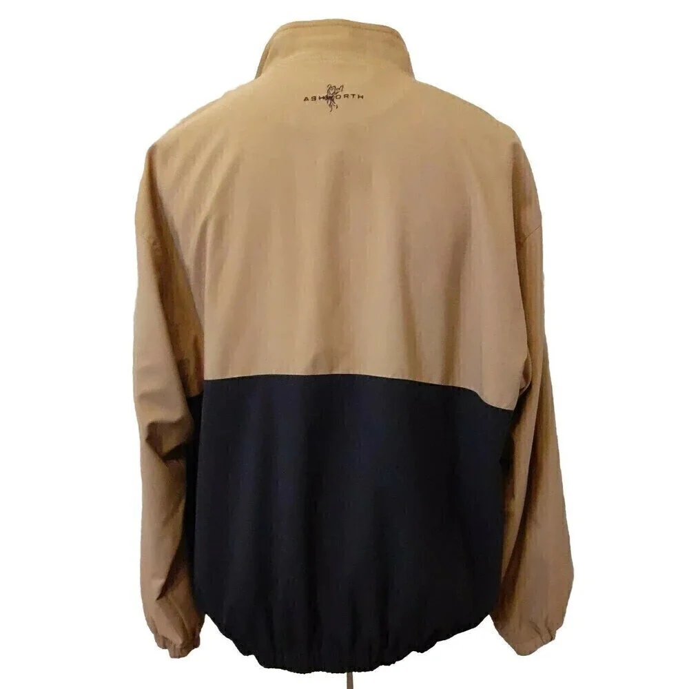 Men's Ashworth Beige/Black Weather System Water Resistant Golf Jacket - Size L - Picture 6 of 8